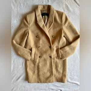 Zara Basic Tan Double Breasted Coat Size XS